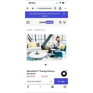 BetterBack Therapy Posture Corrector Lower Back Support Belt Grey Black